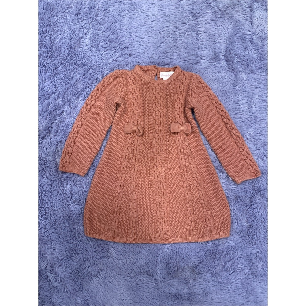 Tommy Bahama Girls Dress Size 4T Pink Cable Knit Sweater Bow